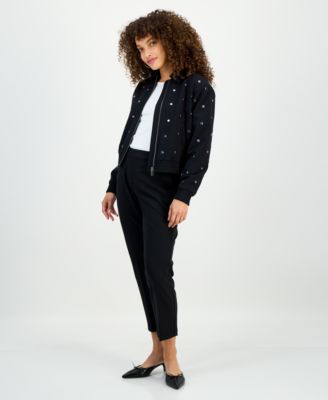 Petite Studded Zip-Front Jacket, Macy's Exclusive
