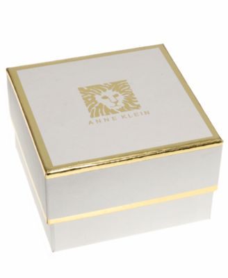 Cubic Zirconia and Glass Stone Gold-Tone Boxed Tree Pin