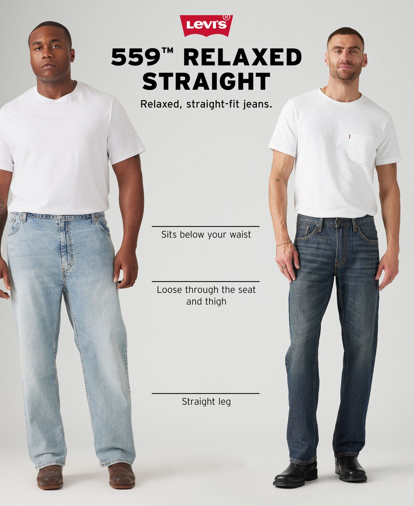 Мужские джинсы Levi's 559™ Relaxed Straight Fit Non Stretch, цвет: Range — фото 5