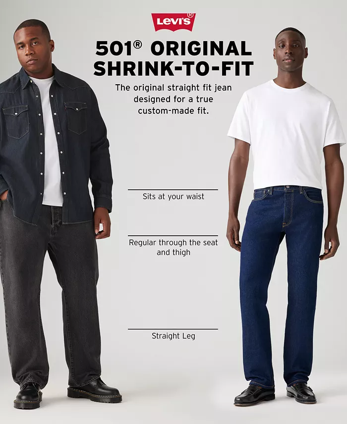 Men's 501&reg; Original Shrink-to-Fit™ Non-Stretch Jeans - thumbnail 8