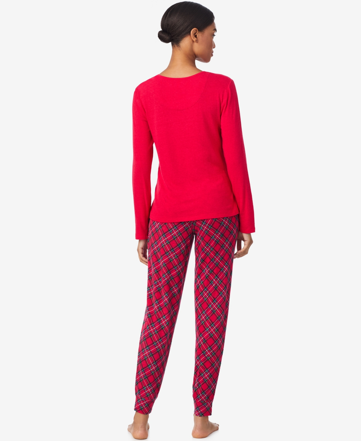 Ralph Lauren Women's Henley Neck And Long Pant Pajama Set In Multi