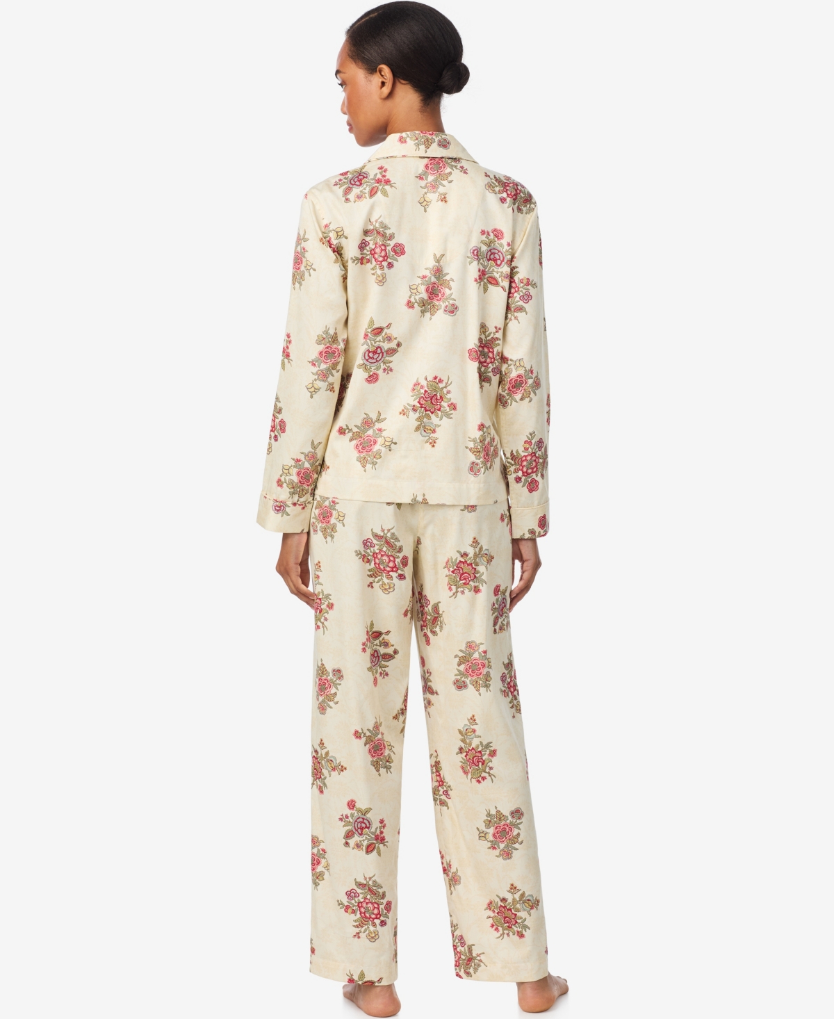 Ralph Lauren Women's Notch Collar And Long Pant Pajama Set In Neutral