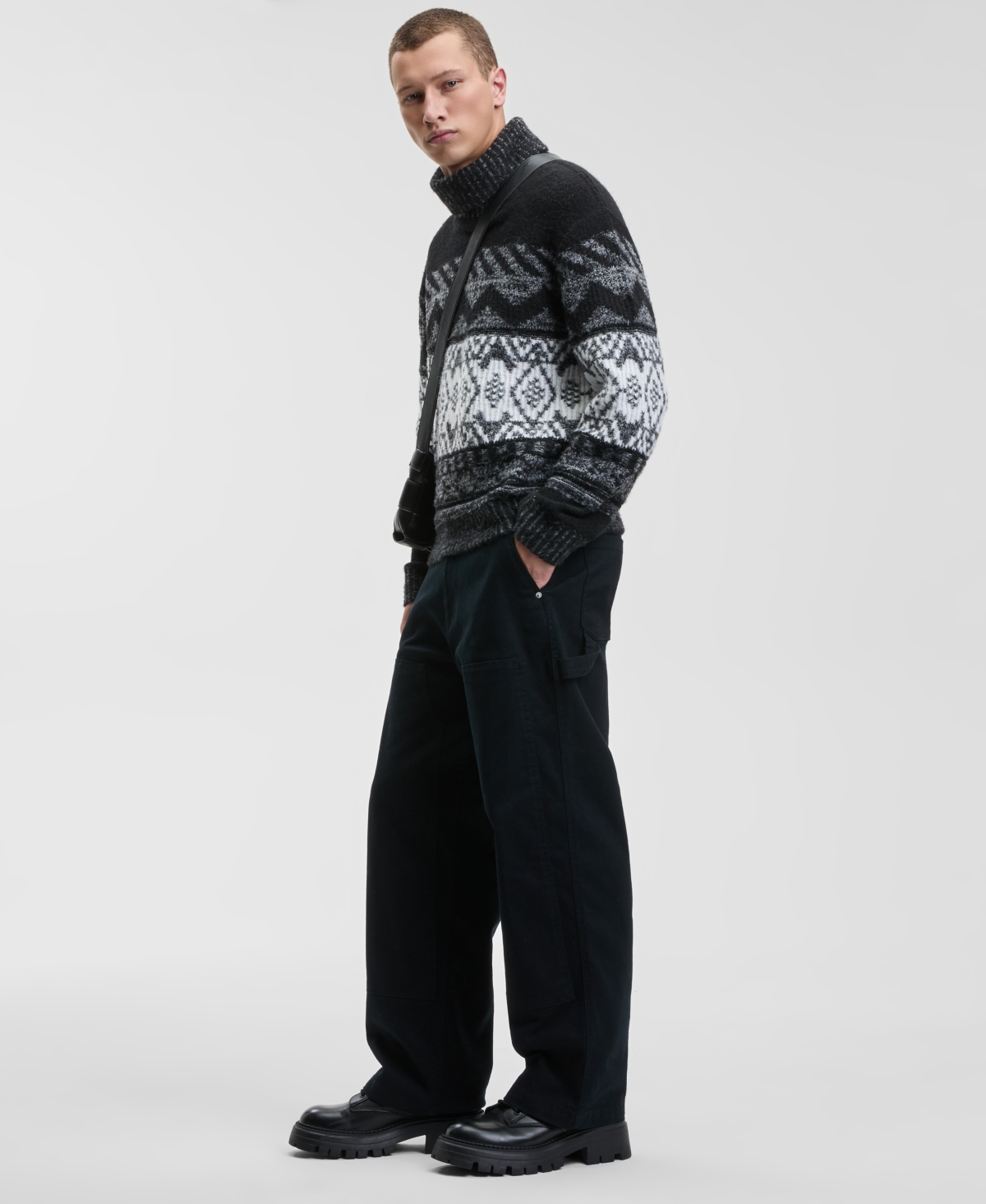 Mode Of One Men's Baggy Tapered Work Pants, Macy's Exclusive In Black