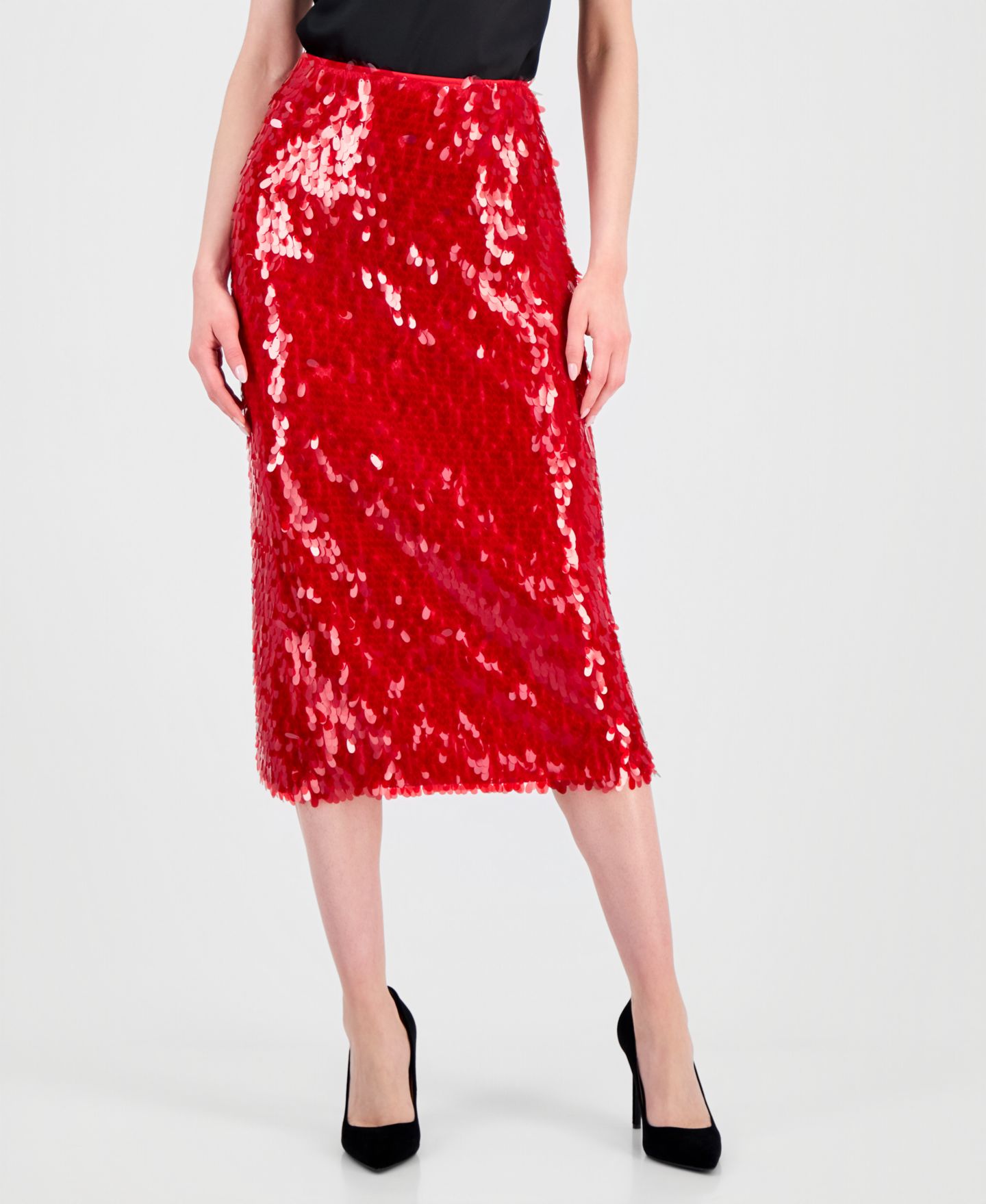 Женская юбка T Tahari Slim-Fit Sequin Midi, цвет: Love Star — фото 2