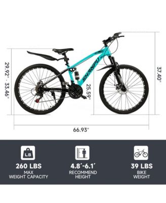 26-Inch 21-Speed Mountain Bike with Full Suspension and Disc Brakes for Off-Road Adventure