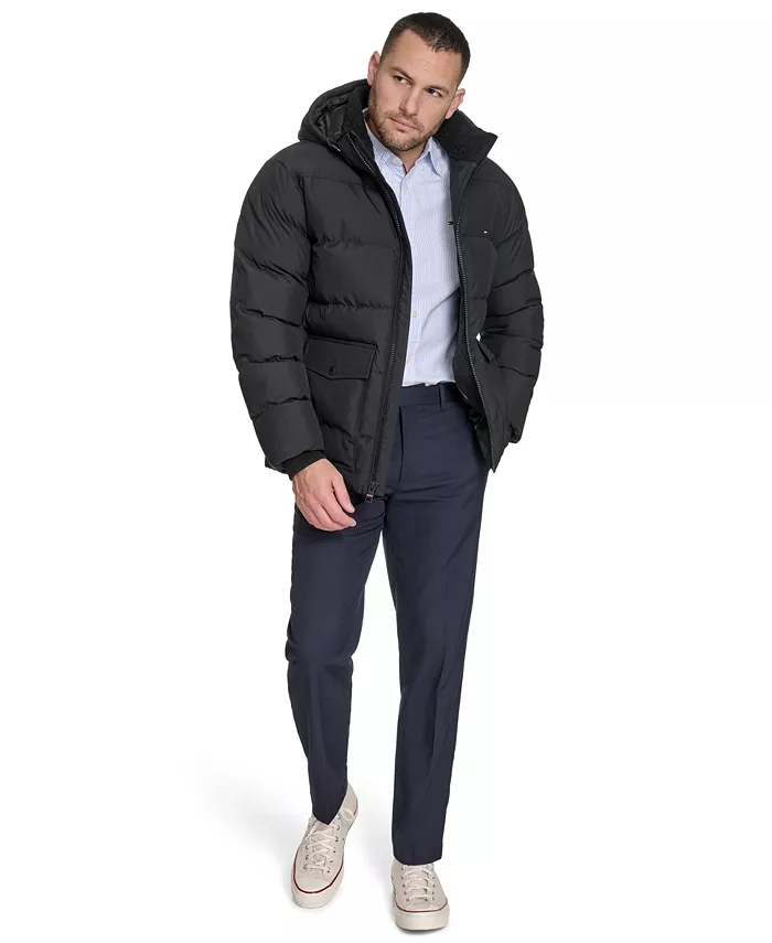 Men's Two Pocket Hooded Puffer Jacket - thumbnail 9
