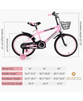 16 Inch Kids Bike with Glowing Training Wheels, Dual Brakes & High-Carbon Steel Frame | Gift for Girls and Boys Ages 5-9