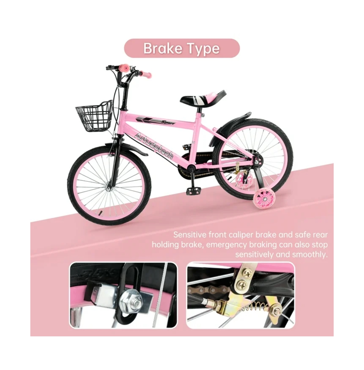 Artudatech inches Kid's Bike Child Bicycle Boys and Girls with auxiliary wheel