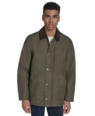Men's Cotton Barn Coat with Corduroy Collar