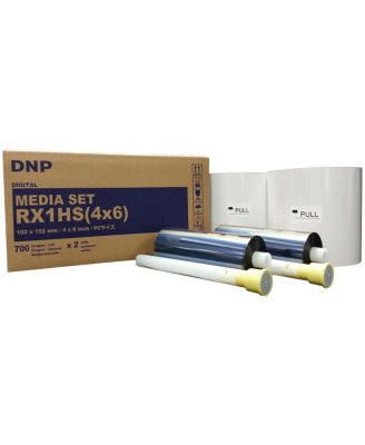DNP DS-RX1HS Compact Event Photo Booth Portrait Dye-Sublimation Printer Bundle with DNP Print Media 4x6-inch, 2 Rolls + Slinger Padded Printer