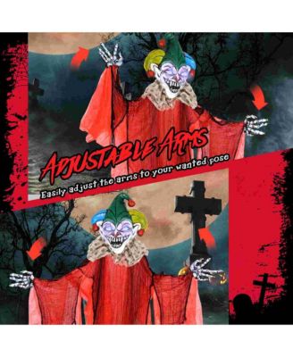 13.1 ft Halloween Hanging Clown w/ Wings Lighted Colorful Eyes Ghost for Yard