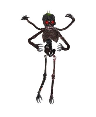 6 FT Animated Halloween Decoration Hanging Zombie Light-up Eyes Poseable Arms
