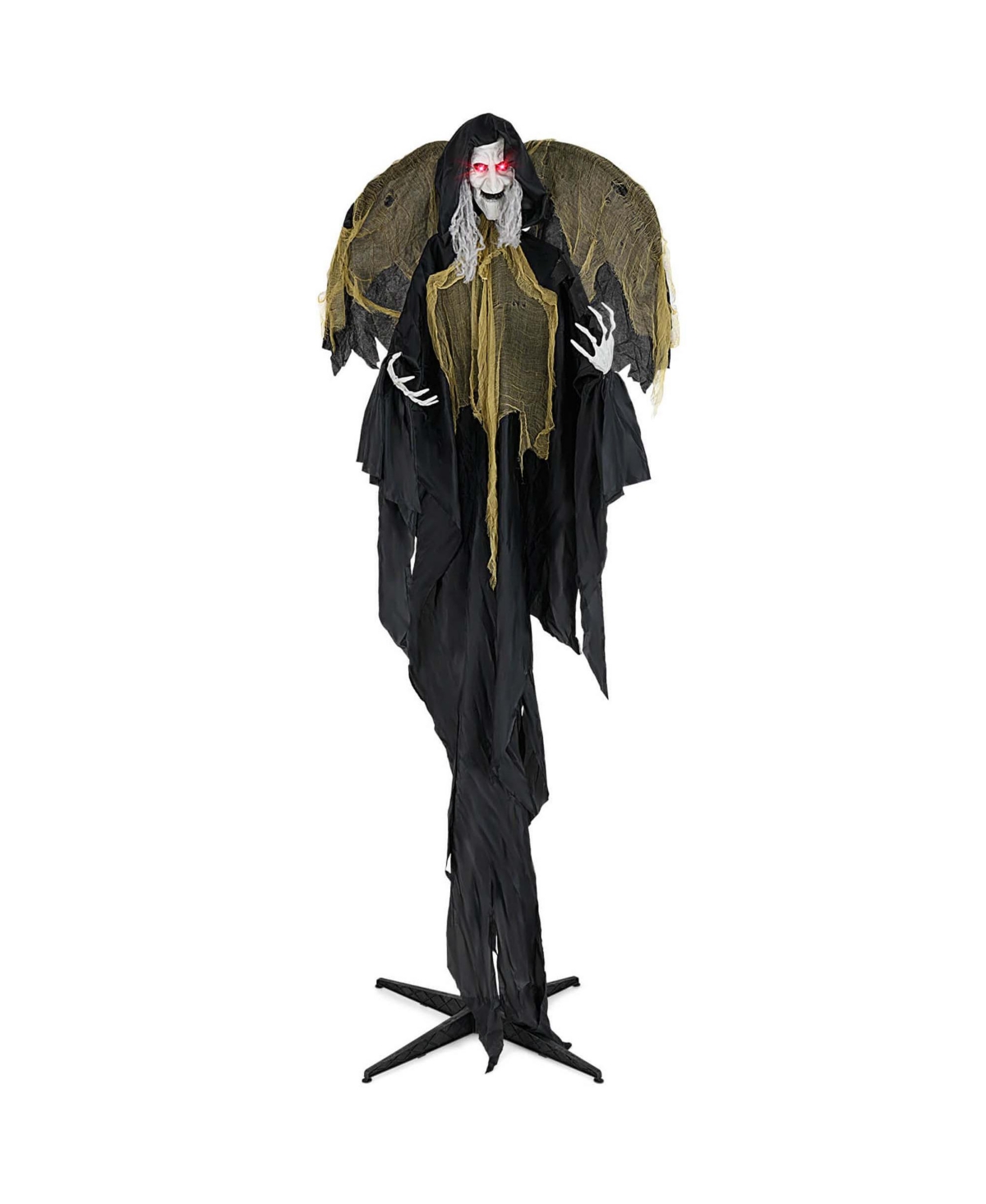 Costway 8.2 ft Halloween Standing Witch Voice Activated Animatronic Ghost with Lighted Eyes