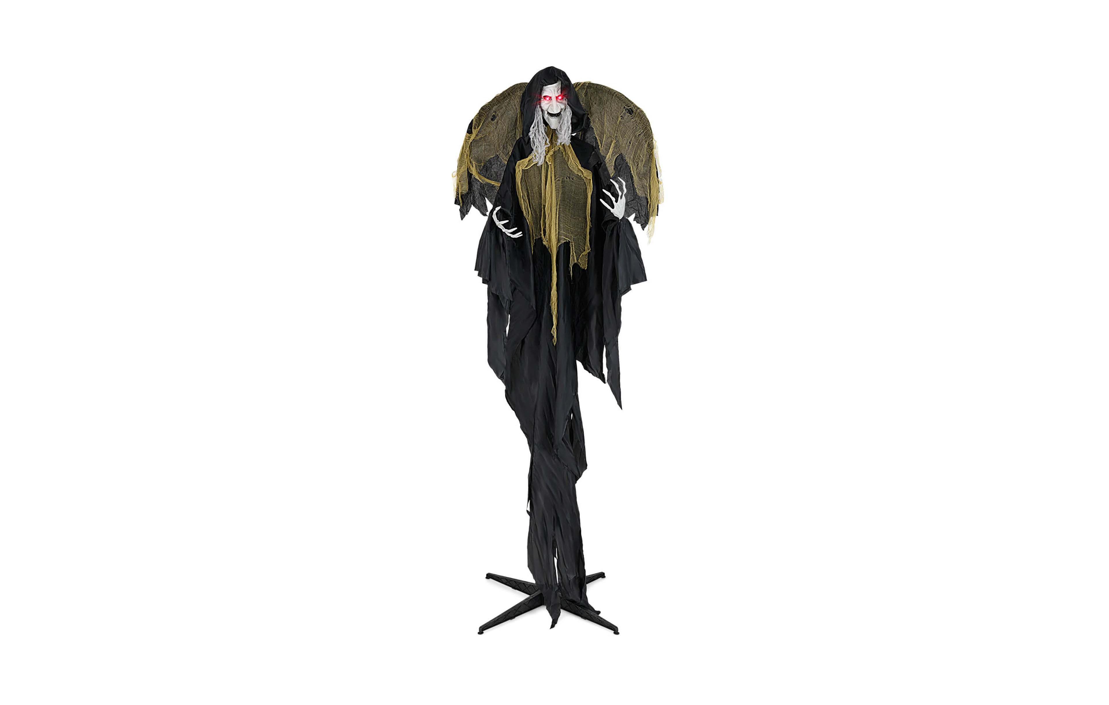 Costway 8.2 ft Halloween Standing Witch Voice Activated Animatronic Ghost with Lighted Eyes