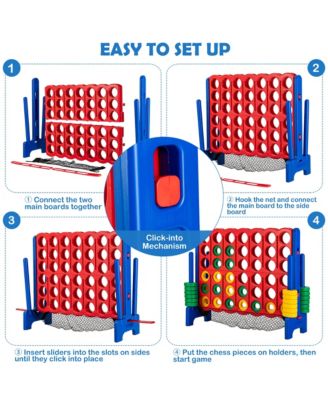 4-to-Score Giant Game Set 4-in-a-Row Connect Game W/Net Storage