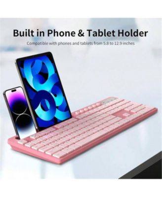 2.4G Wireless Computer Keyboard With Phone Tablet Holder And Mouse Combo,