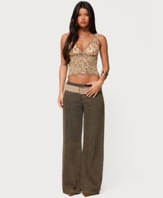 Women's Araura Lace Velvet Floral Top