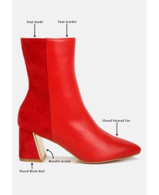 Womens Desire Suede Back Panel High Ankle Boots