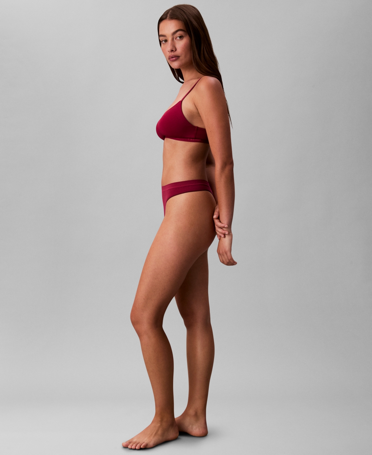 Calvin Klein Women's Form To Body Lightly Lined Bralette In Brown