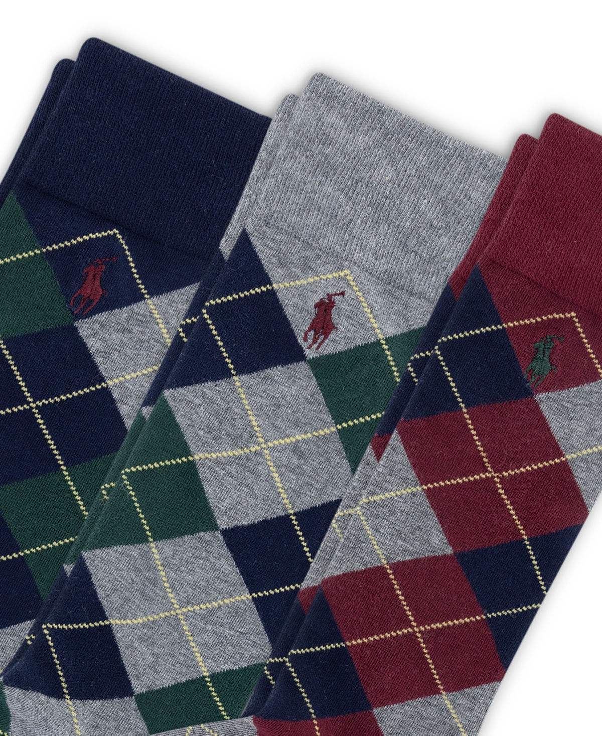 Polo Ralph Lauren Men's 3-pack Argyle Dress Socks In Multi