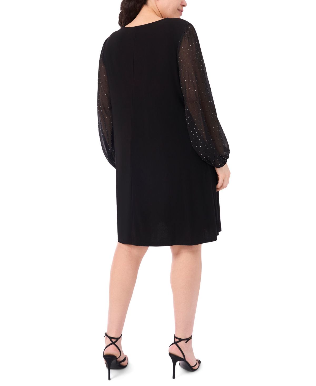 Msk Plus Round Neck Bell Sleeves Shift Dress
