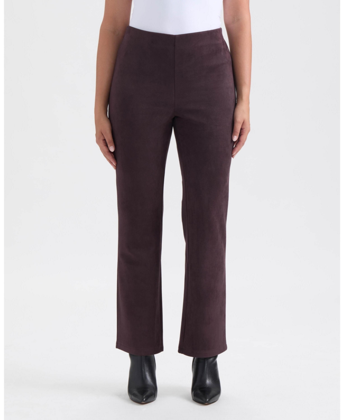 Ellen Tracy Women's faux Suede Flare Pull-On Pant