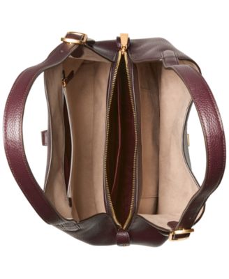 Deco Large Pebbled Leather Shoulder Bag