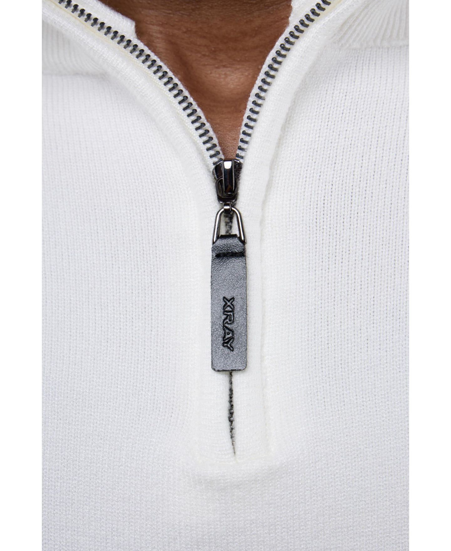 Мужской свитер XRAY X RAY Quarter Zip Mock Neck, цвет: Молочный белый — фото 7