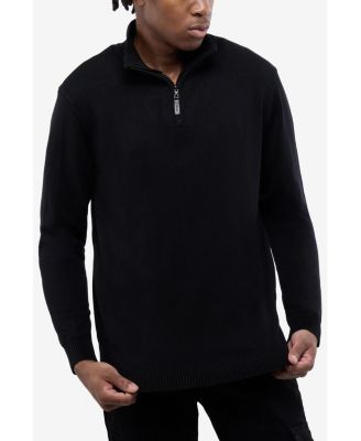 Men's Quarter Zip Mock Neck Sweater