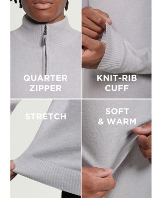 Men's Quarter Zip Mock Neck Sweater