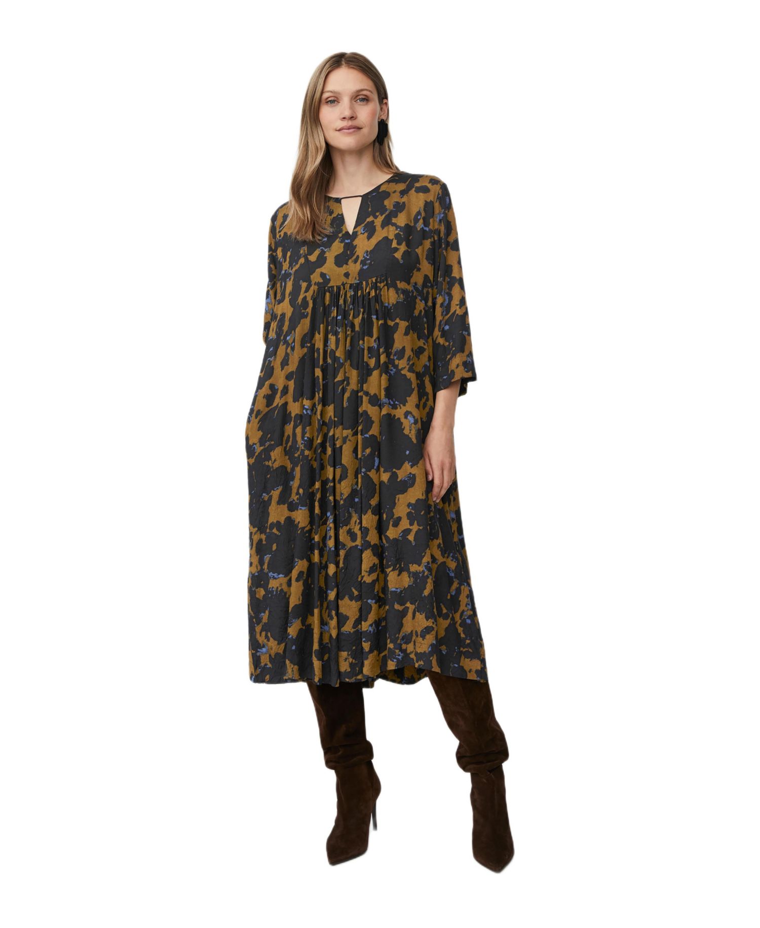 Women's MaNadyne V-Neck A-Shape Midi Dress