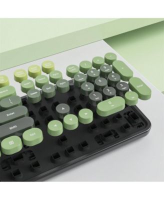 Wireless Keyboard And Mouse Set - Cute Keyboard And Mouse Combo, Full Size Keyboard With Number Pad & Round Keycaps For Windows PC Laptop