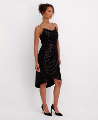 Women's Cowl Neck Midi Dress