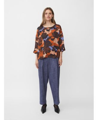 MaBramila 3/4 Sleeve Round Neck Blouse