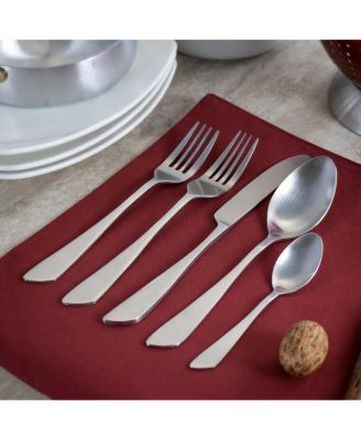 Gibbous 20 Piece Flatware Utensil Set, Stainless Steel Silverware Metal Service for 4 in Matte Silver