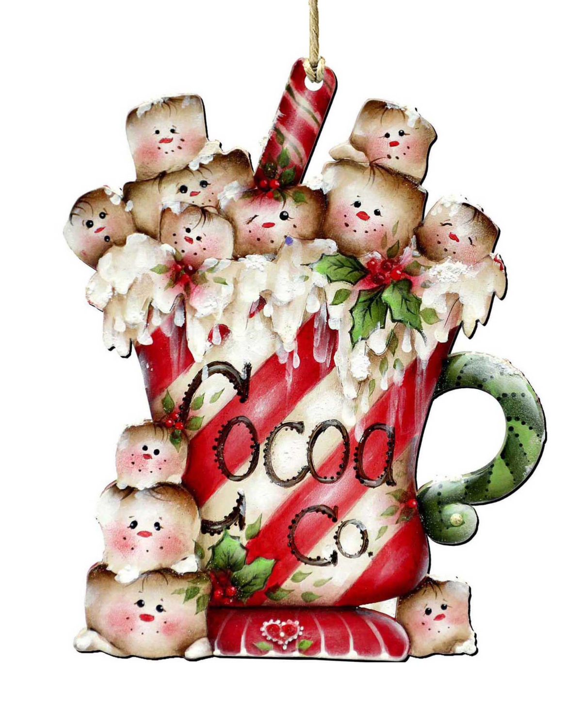 Designocracy Marshmallow Cocoa Co Ornament In Multi