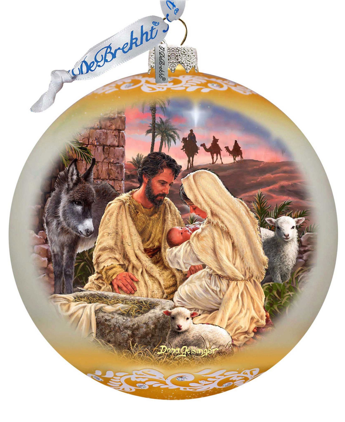 G.debrekht G. Debrekht A Miracle Is Born Le Glass Holiday Ornament In Multi