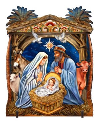 Nativity Scene Outdoor Garden Wooden D&eacute;cor