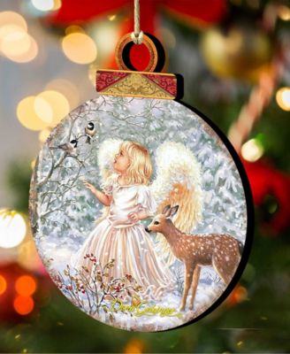 Woodland Angel Deer Christmas Ornament