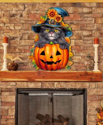 Black Cat Pumpkin Holiday Door D&eacute;cor