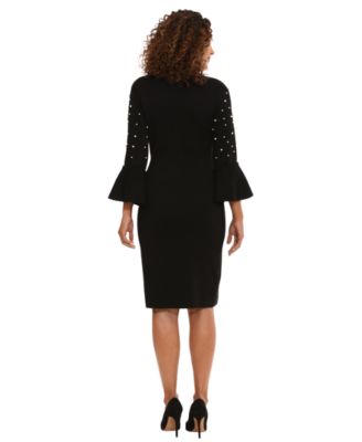 Women's Bell Sleeve Scallop Neckline Dress