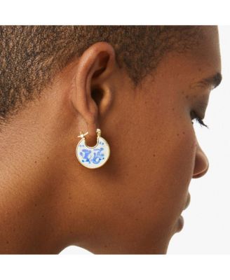 Ana Luisa Enamel Earrings - Hana Marble Blue