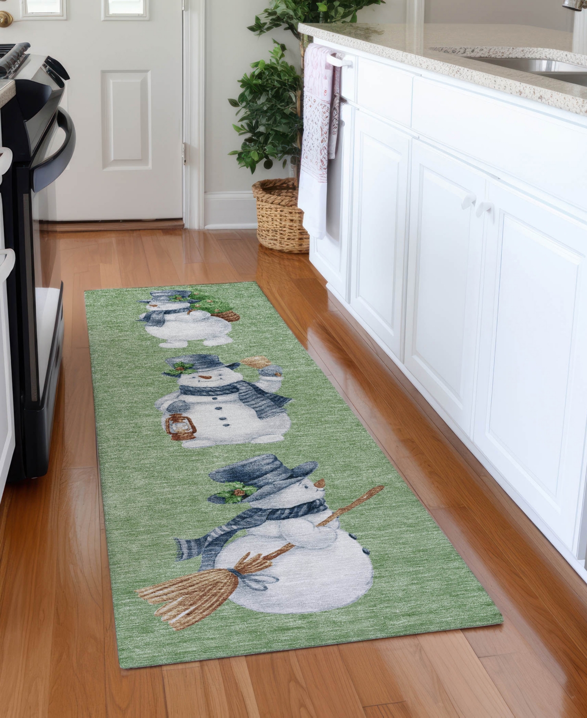 Addison Holiday Washable Indoor/outdoor Acn1826 2'3"x7'6" Runner Area Rug In Green