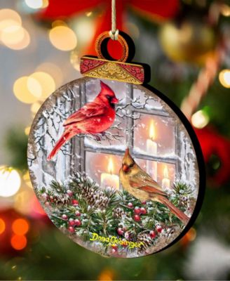 House Birds Christmas Wooden Ornament