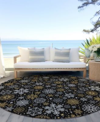 Holiday Washable Indoor/Outdoor ACN1823 8'x8' Round Area Rug