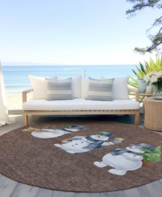 Holiday Washable Indoor/Outdoor ACN1826 8'x8' Round Area Rug