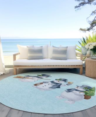 Holiday Washable Indoor/Outdoor ACN1826 8'x8' Round Area Rug