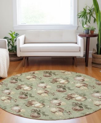 Holiday Washable Indoor/Outdoor ACN1828 8'x8' Round Area Rug