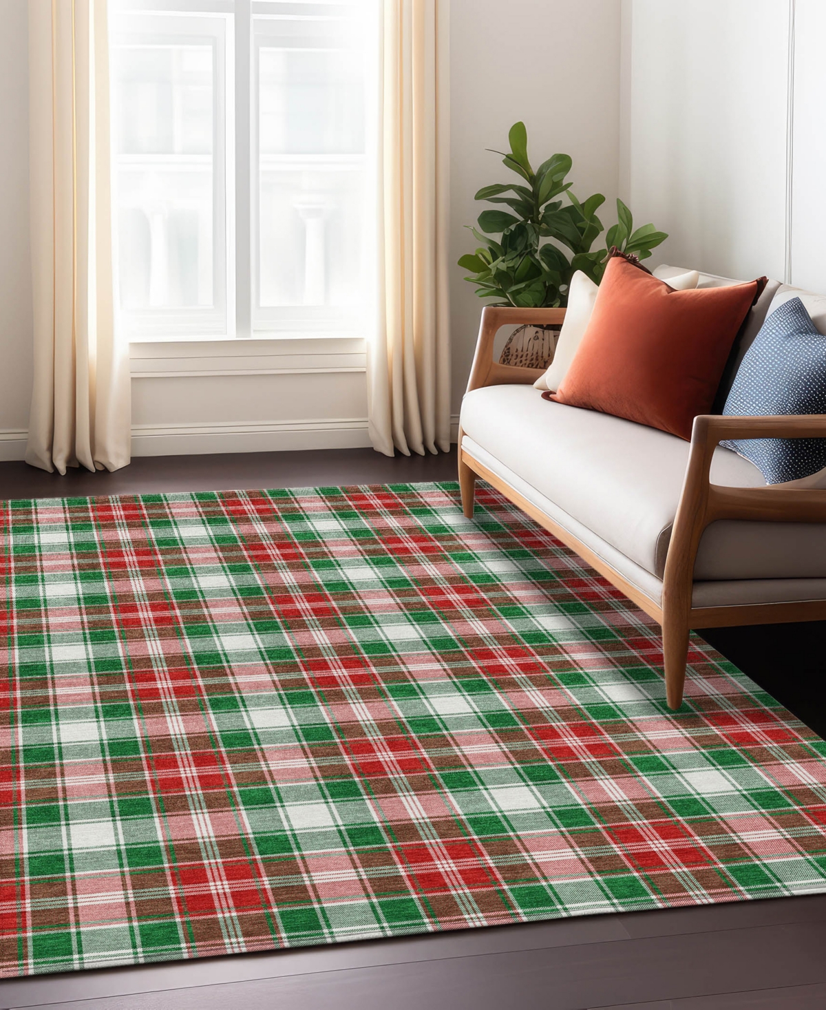 Addison Holiday Washable Indoor/outdoor Acn1817 8'x10' Area Rug In Green