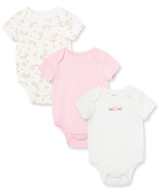 Little Me - Baby Girls' 3-Pack Rose Bodysuits